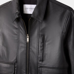 CHEVIGNON blouson en cuir paolo noir – Image 4
