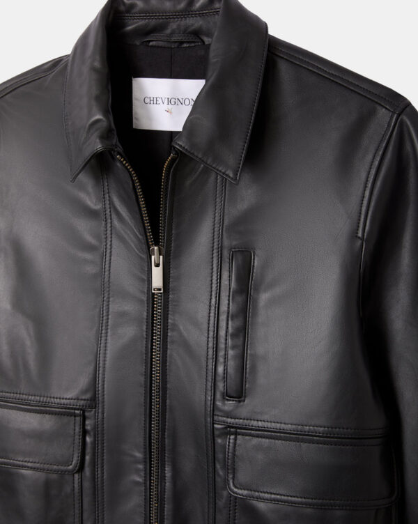 CHEVIGNON blouson en cuir paolo noir