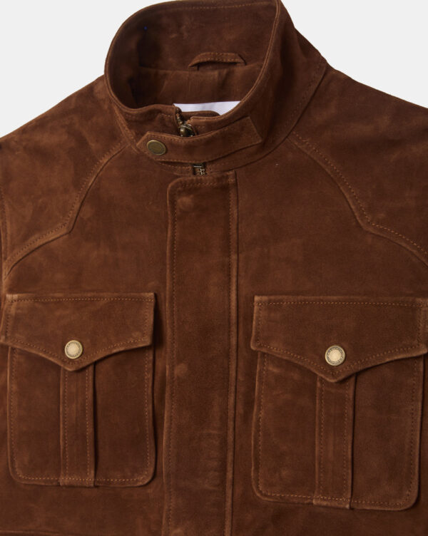 CHEVIGNON veste en cuir dagger marron