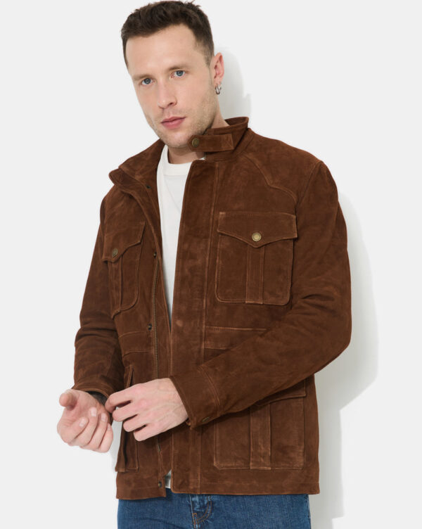 CHEVIGNON veste en cuir dagger marron