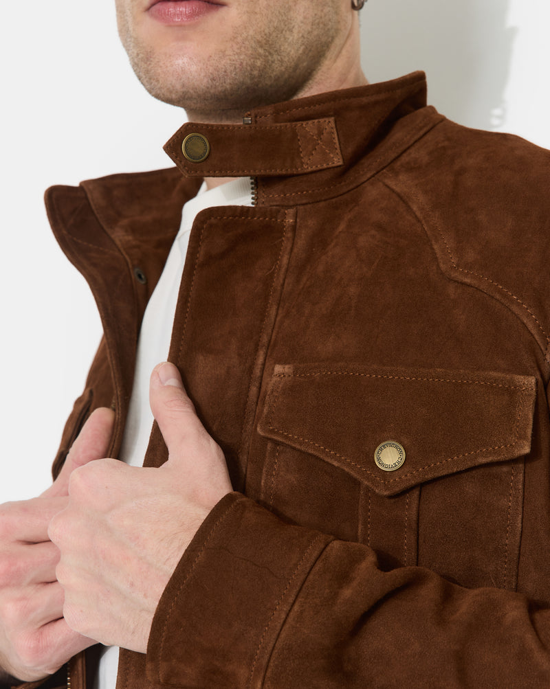 CHEVIGNON veste en cuir dagger marron – Image 5