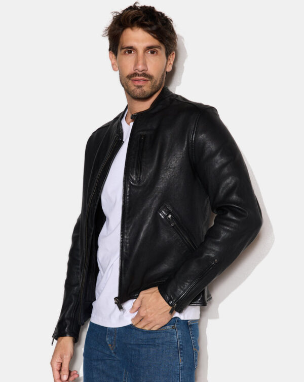 CHEVIGNON veste en cuir duke noir