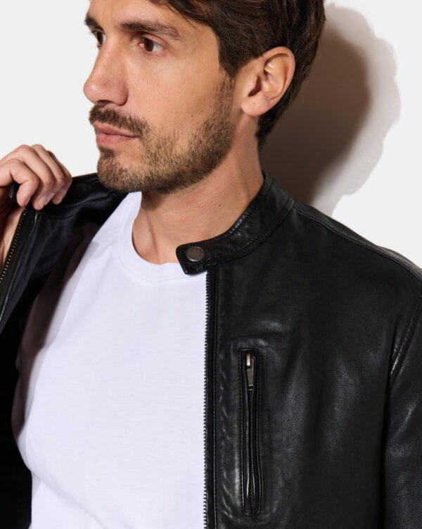 CHEVIGNON veste en cuir duke noir