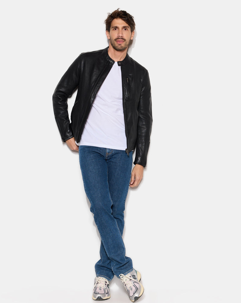 CHEVIGNON veste en cuir duke noir – Image 2
