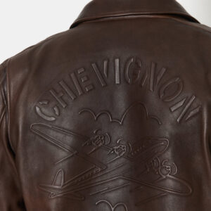 CHEVIGNON veste en cuir dwight marron – Image 7