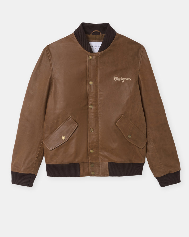 CHEVIGNON veste en cuir dallas marron – Image 2