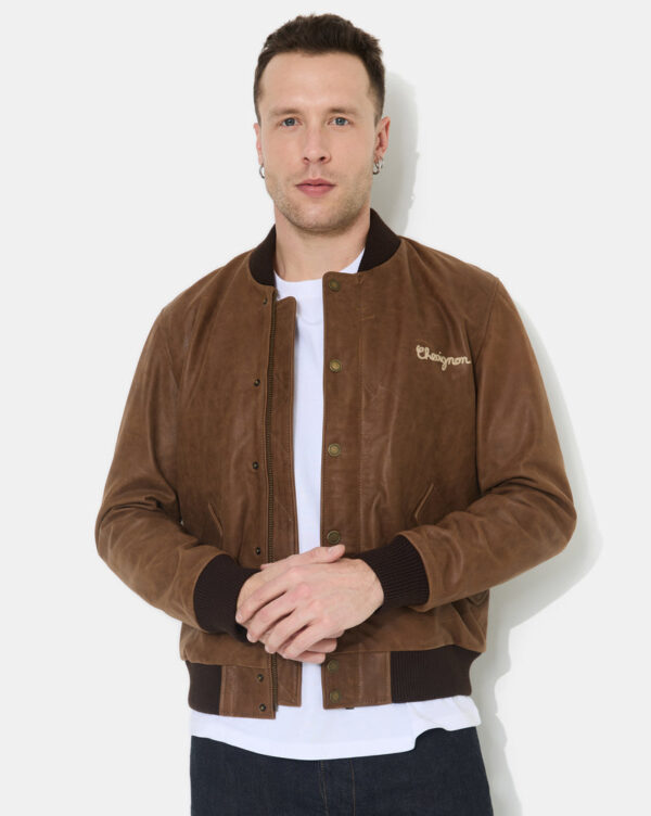 CHEVIGNON veste en cuir dallas marron