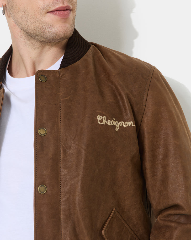 CHEVIGNON veste en cuir dallas marron – Image 5