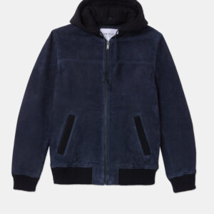 CHEVIGNON veste en cuir djibril suede bleu – Image 1