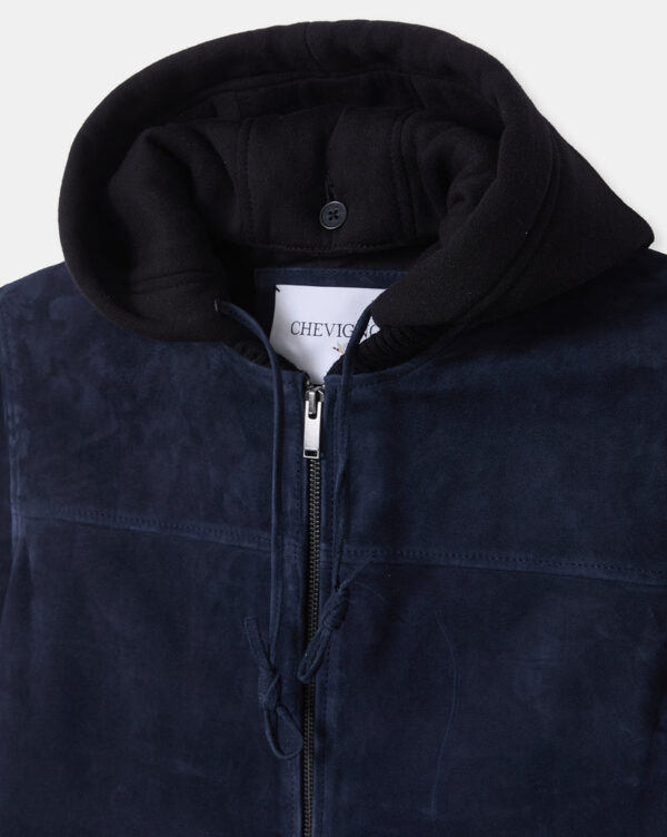 CHEVIGNON veste en cuir djibril suede bleu