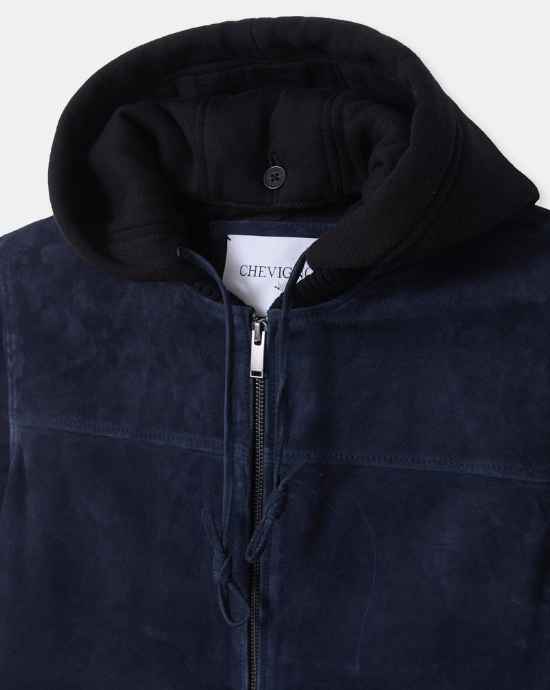 CHEVIGNON veste en cuir djibril suede bleu – Image 2