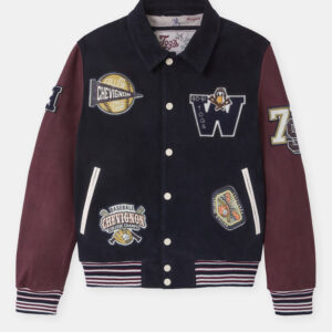 CHEVIGNON veste teddy en cuir don bleu marine – Image 7