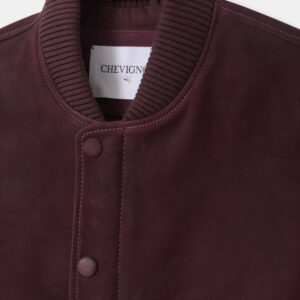 CHEVIGNON veste teddy en cuir dusty burgundy – Image 1