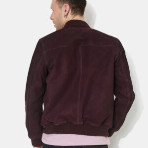 CHEVIGNON veste teddy en cuir dusty burgundy – Image 2