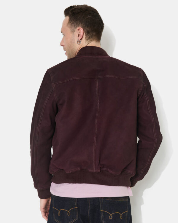 CHEVIGNON veste teddy en cuir dusty burgundy