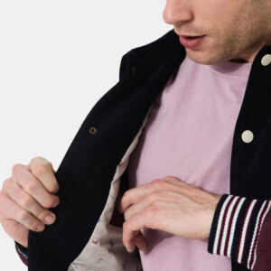 CHEVIGNON veste teddy en cuir don bleu marine – Image 3
