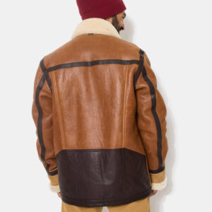 CHEVIGNON manteau cameraman cuir marron – Image 4