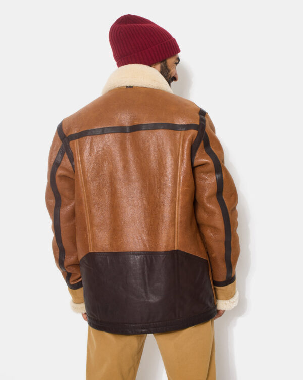 CHEVIGNON manteau cameraman cuir marron
