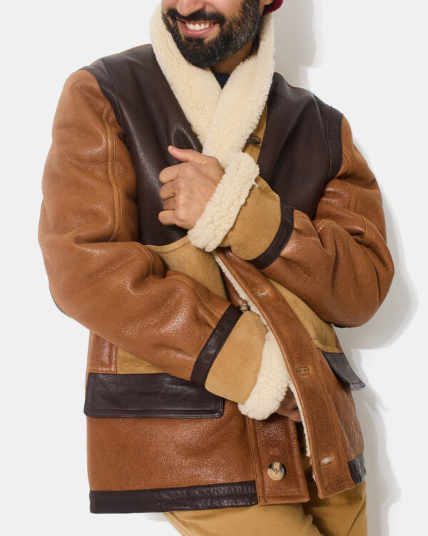 CHEVIGNON manteau cameraman cuir marron