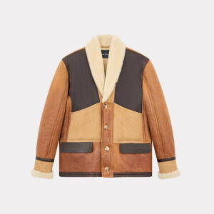 CHEVIGNON manteau cameraman cuir marron – Image 3