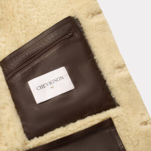 CHEVIGNON manteau cameraman cuir marron – Image 8
