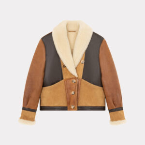 CHEVIGNON blouson en cuir femme camerashearling marron – Image 2