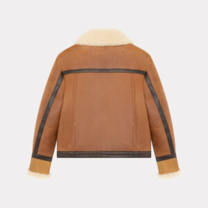 CHEVIGNON blouson en cuir femme camerashearling marron – Image 3