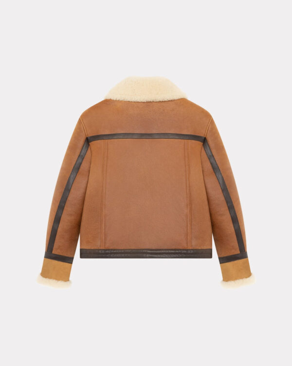 CHEVIGNON blouson en cuir femme camerashearling marron