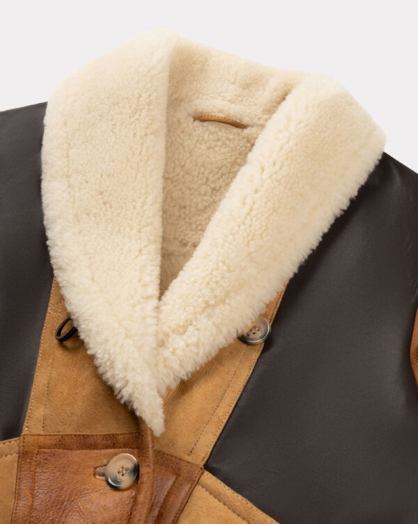 CHEVIGNON blouson en cuir femme camerashearling marron