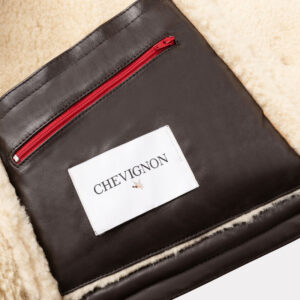 CHEVIGNON blouson en cuir femme camerashearling marron – Image 5